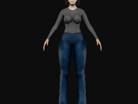 Basic cute woman V29019 3D Model