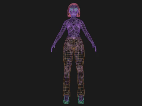 Basic cute woman V29019 3D Model