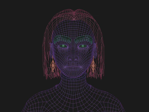 Basic cute woman V29019 3D Model