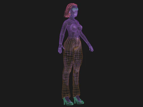 Basic cute woman V29019 3D Model