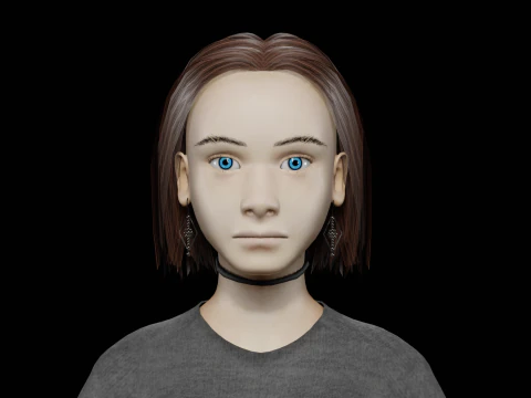 Basic cute woman V29019 3D Model