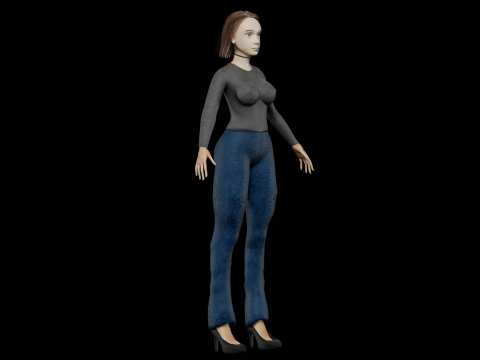 Basic cute woman V29019 3D-Modell
