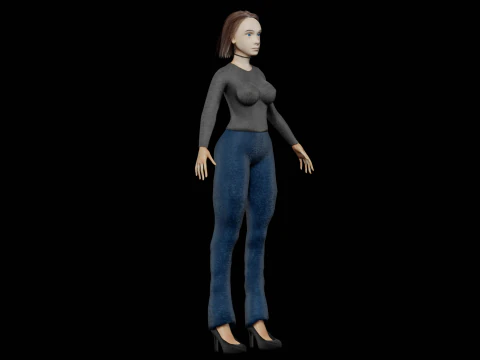 Basic cute woman V29019 3D Model