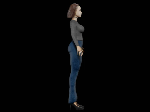 Basic cute woman V29019 3D Model