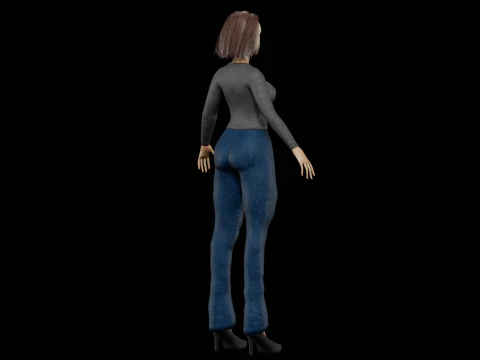 Basic cute woman V29019 3D Model