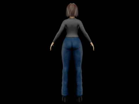 Basic cute woman V29019 3D Model