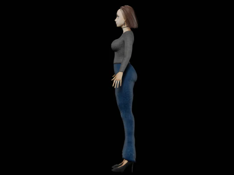 Basic cute woman V29019 3D Model
