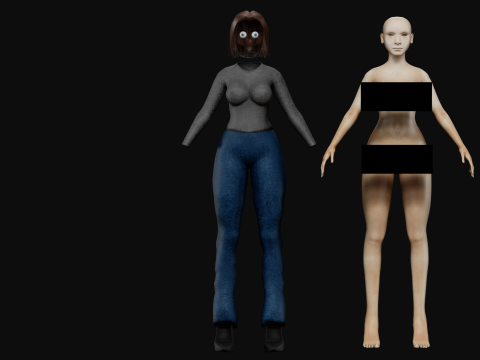 Basic cute woman V29019 3D-Modell