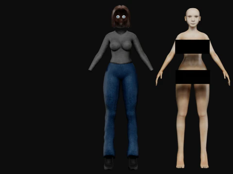 Basic cute woman V29019 3D Model
