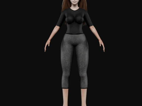 Basic lovely woman V29957 3D Model