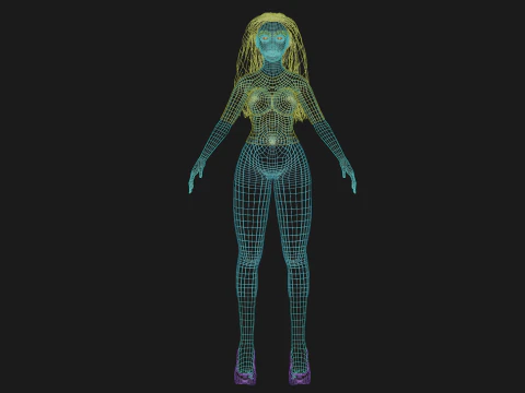 Basic lovely woman V29957 3D Model