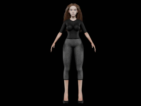 Basic lovely woman V29957 3D Model