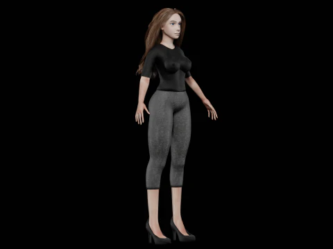 Basic lovely woman V29957 3D Model