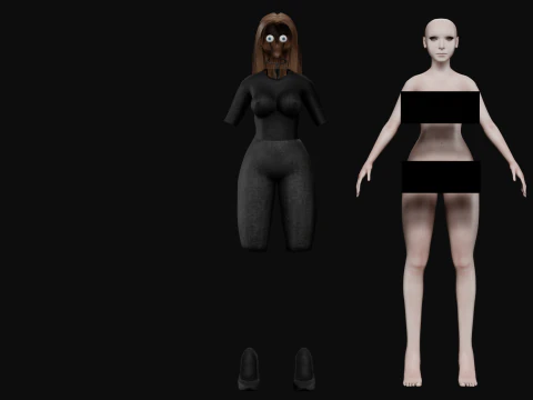 Basic teen woman V26520 3D Model