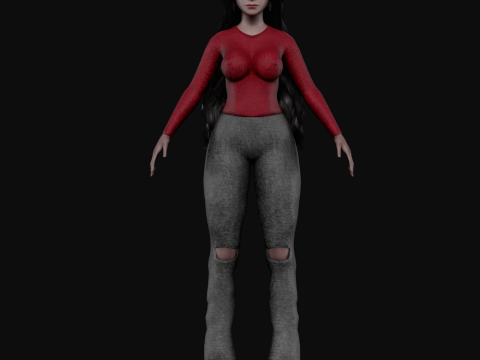 Black cute woman V37932 Modèle 3D