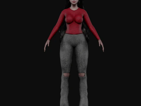 Black cute woman V37932 3D Model