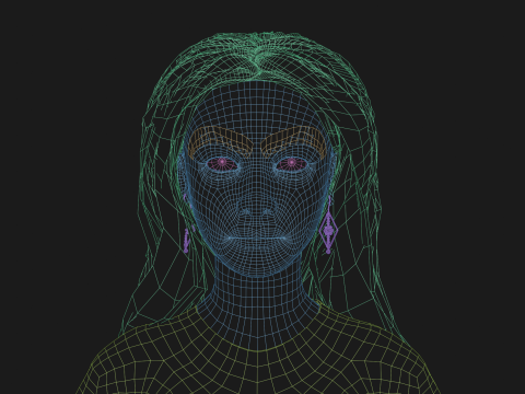 Black cute woman V37932 Modèle 3D