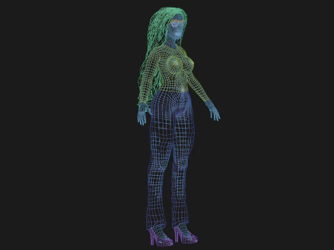 Black cute woman V37932 3D Model