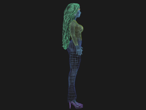 Black cute woman V37932 Modèle 3D