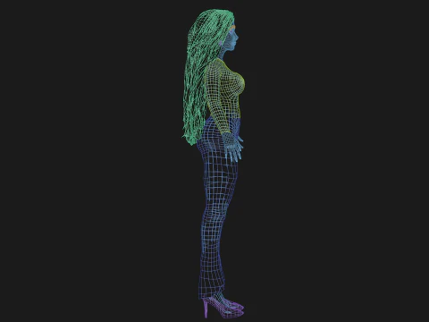 Black cute woman V37932 3D Model