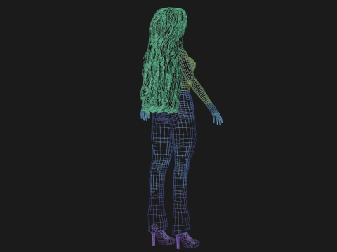 Black cute woman V37932 Modèle 3D