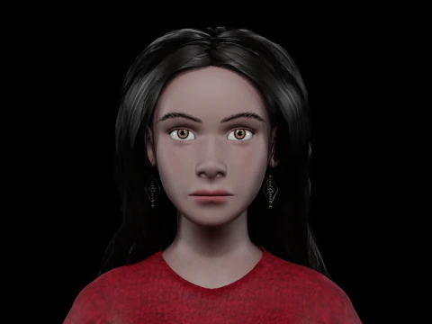 Black cute woman V37932 3D Model