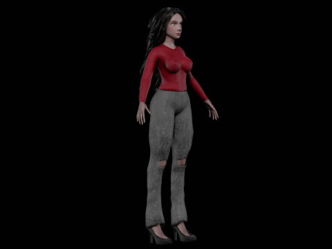 Black cute woman V37932 Modèle 3D