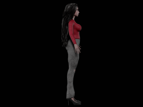 Black cute woman V37932 Modèle 3D
