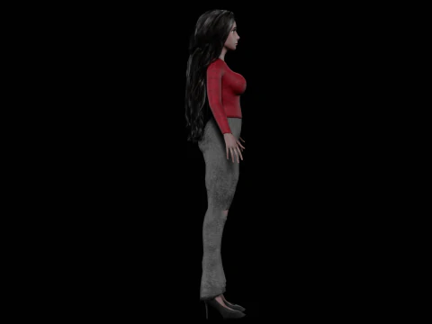 Black cute woman V37932 3D Model