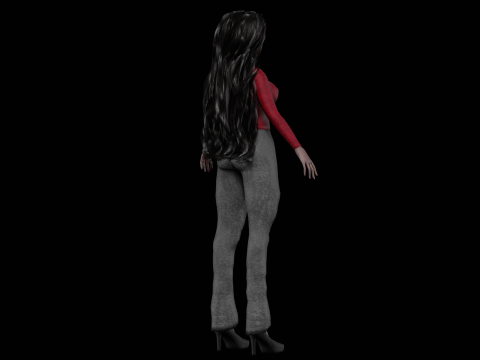 Black cute woman V37932 Modèle 3D