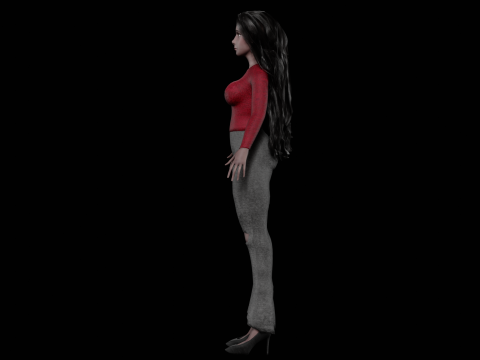 Black cute woman V37932 Modèle 3D