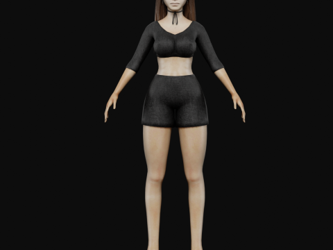 Classic cute woman V29529 3D Model
