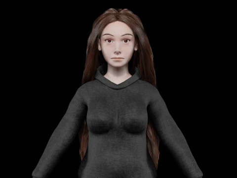 Havalı tatlı kadın V36153 3D Model