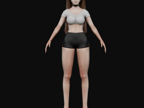 Cute pretty woman V27765 3D Model
