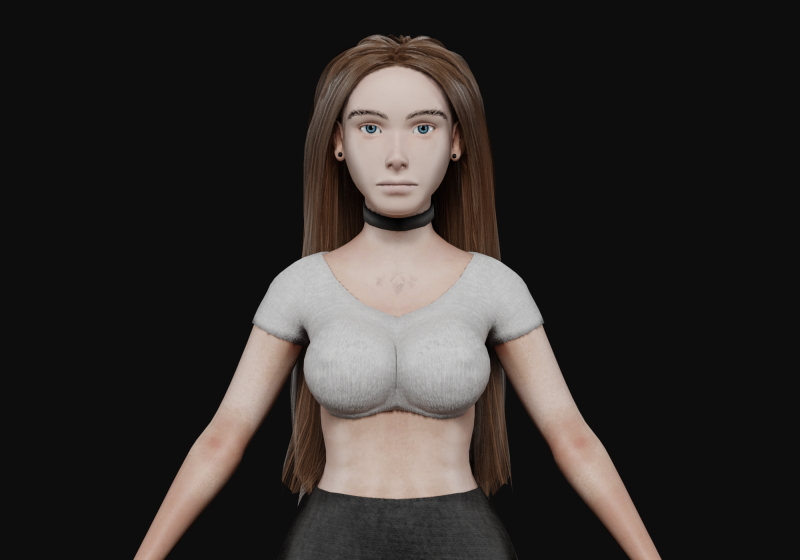 Cute pretty woman V27765 3D Модель .c4d .max .obj .3ds .fbx .stl .blend 