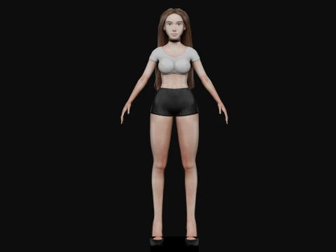 Cute pretty woman V27765 3D Model