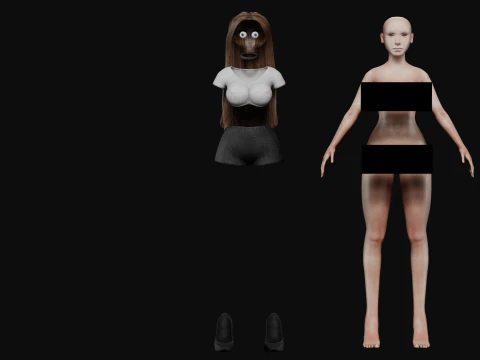 Cute pretty woman V27765 3D Model