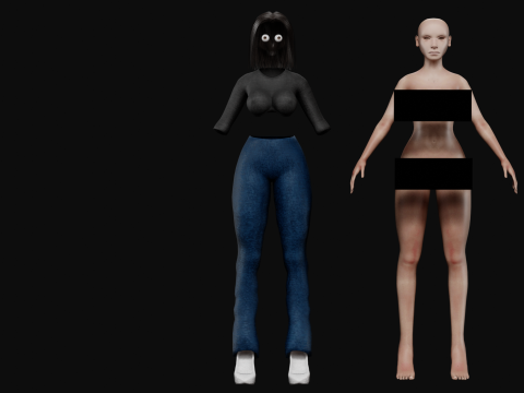 Cute sweet woman V26398 Modelo 3D