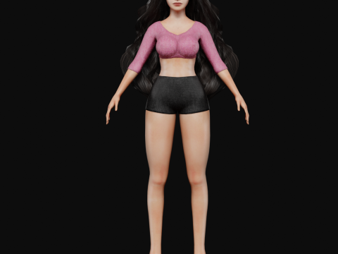 Cute teen woman V34101 3Dモデル