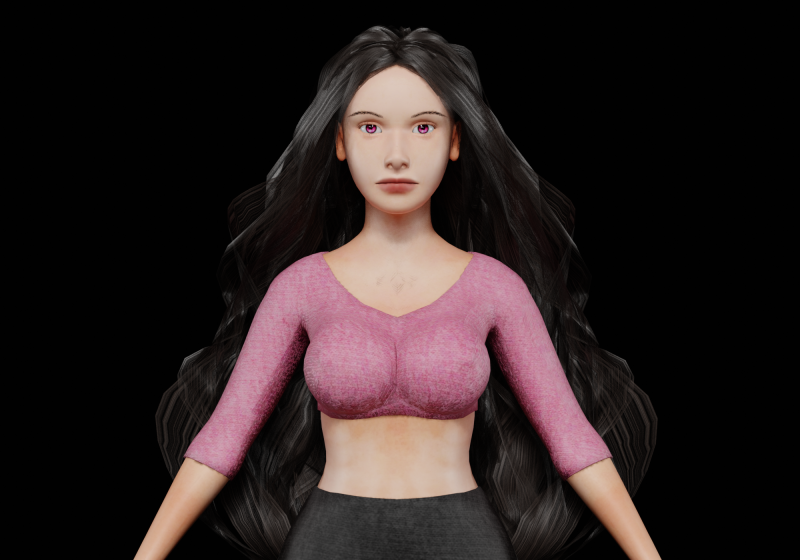 Cute teen woman V34101 3Dモデル .c4d .max .obj .3ds .fbx .stl .blend 