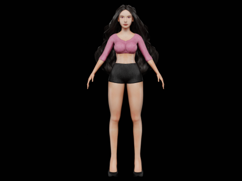 Cute teen woman V34101 3Dモデル