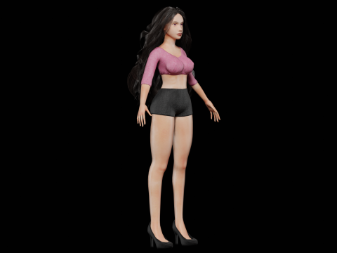 Cute teen woman V34101 3Dモデル