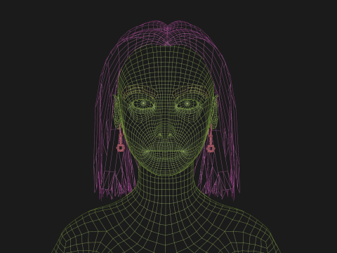 Cute young woman V25351 3D Model