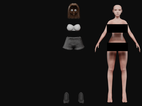 Cute young woman V25351 3D Model