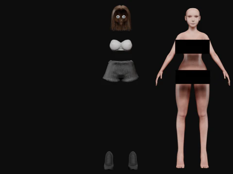 Cute young woman V25351 3D Model