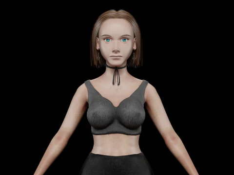 귀여운 베이직 우먼 V26900 3D 모델