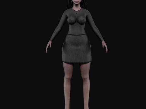 Pretty black woman V29059 3D Model