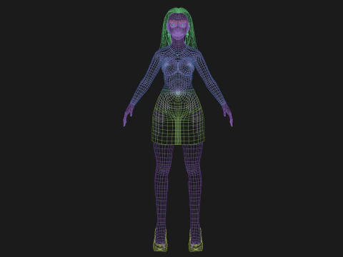 Pretty black woman V29059 3D Model