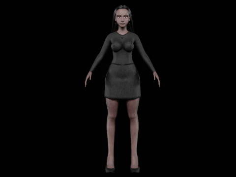 Pretty black woman V29059 3D Model