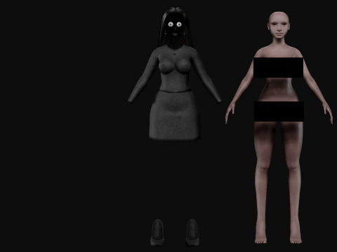 Pretty black woman V29059 3D Model
